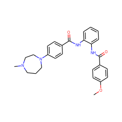 COc1ccc(C(=O)Nc2ccccc2NC(=O)c2ccc(N3CCCN(C)CC3)cc2)cc1 ZINC000073157112