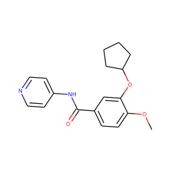 COc1ccc(C(=O)Nc2ccncc2)cc1OC1CCCC1 ZINC000000017859