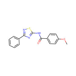 COc1ccc(C(=O)Nc2nc(-c3ccccc3)ns2)cc1 ZINC000000026474