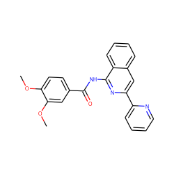 COc1ccc(C(=O)Nc2nc(-c3ccccn3)cc3ccccc23)cc1OC ZINC000013672121