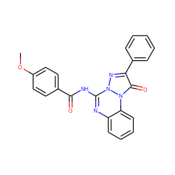 COc1ccc(C(=O)Nc2nc3ccccc3n3c(=O)c(-c4ccccc4)nn23)cc1 ZINC000028862579