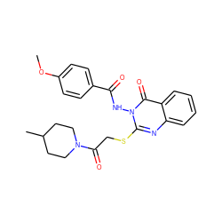 COc1ccc(C(=O)Nn2c(SCC(=O)N3CCC(C)CC3)nc3ccccc3c2=O)cc1 ZINC000008680411