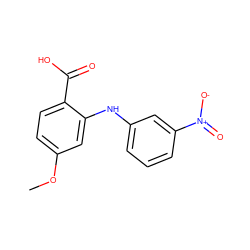 COc1ccc(C(=O)O)c(Nc2cccc([N+](=O)[O-])c2)c1 ZINC000084652346