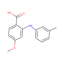 COc1ccc(C(=O)O)c(Nc2cccc(C)c2)c1 ZINC000084652705