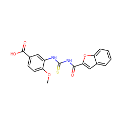 COc1ccc(C(=O)O)cc1NC(=S)NC(=O)c1cc2ccccc2o1 ZINC000001159216