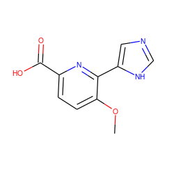 COc1ccc(C(=O)O)nc1-c1cnc[nH]1 ZINC000026255425