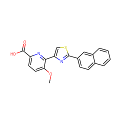 COc1ccc(C(=O)O)nc1-c1csc(-c2ccc3ccccc3c2)n1 ZINC000026254419