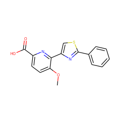 COc1ccc(C(=O)O)nc1-c1csc(-c2ccccc2)n1 ZINC000026249407