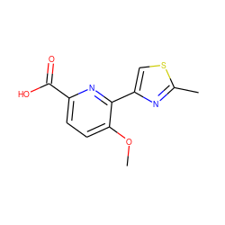 COc1ccc(C(=O)O)nc1-c1csc(C)n1 ZINC000026252447