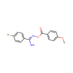 COc1ccc(C(=O)O/N=C(\N)c2ccc(Br)cc2)cc1 ZINC000004191540