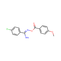 COc1ccc(C(=O)O/N=C(\N)c2ccc(Cl)cc2)cc1 ZINC000018172984