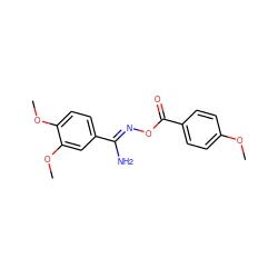 COc1ccc(C(=O)O/N=C(\N)c2ccc(OC)c(OC)c2)cc1 ZINC000004191544