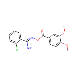 COc1ccc(C(=O)O/N=C(\N)c2ccccc2Cl)cc1OC ZINC000004191557