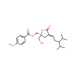 COc1ccc(C(=O)OC[C@@]2(CO)C/C(=C\CC(C(C)C)C(C)C)C(=O)O2)cc1 ZINC000013704100