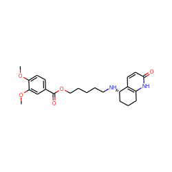 COc1ccc(C(=O)OCCCCCN[C@H]2CCCc3[nH]c(=O)ccc32)cc1OC ZINC000095580749