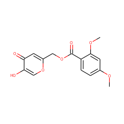 COc1ccc(C(=O)OCc2cc(=O)c(O)co2)c(OC)c1 ZINC000084651835