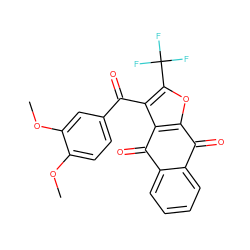 COc1ccc(C(=O)c2c(C(F)(F)F)oc3c2C(=O)c2ccccc2C3=O)cc1OC ZINC000000721112