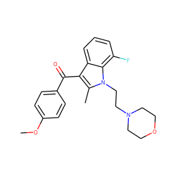 COc1ccc(C(=O)c2c(C)n(CCN3CCOCC3)c3c(F)cccc23)cc1 ZINC000013742512