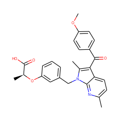 COc1ccc(C(=O)c2c(C)n(Cc3cccc(O[C@@H](C)C(=O)O)c3)c3nc(C)ccc23)cc1 ZINC000040380643