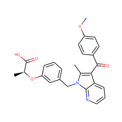 COc1ccc(C(=O)c2c(C)n(Cc3cccc(O[C@@H](C)C(=O)O)c3)c3ncccc23)cc1 ZINC000040860536