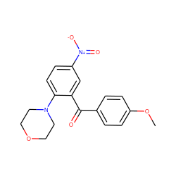 COc1ccc(C(=O)c2cc([N+](=O)[O-])ccc2N2CCOCC2)cc1 ZINC000004819030