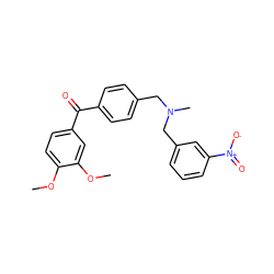 COc1ccc(C(=O)c2ccc(CN(C)Cc3cccc([N+](=O)[O-])c3)cc2)cc1OC ZINC000040950347