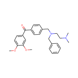 COc1ccc(C(=O)c2ccc(CN(CCN(C)C)Cc3ccccc3)cc2)cc1OC ZINC000040424219