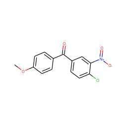 COc1ccc(C(=O)c2ccc(Cl)c([N+](=O)[O-])c2)cc1 ZINC000000366921