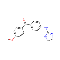 COc1ccc(C(=O)c2ccc(NC3=NCCN3)cc2)cc1 ZINC000026002269