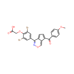 COc1ccc(C(=O)c2ccc3c(-c4cc(Br)c(OCC(=O)O)c(Br)c4)nocc2-3)cc1 ZINC000028567916