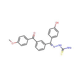 COc1ccc(C(=O)c2cccc(/C(=N/NC(N)=S)c3ccc(O)cc3)c2)cc1 ZINC000145454181