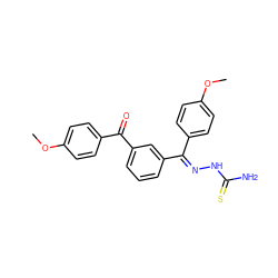 COc1ccc(C(=O)c2cccc(/C(=N/NC(N)=S)c3ccc(OC)cc3)c2)cc1 ZINC000473155162