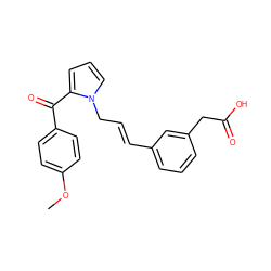 COc1ccc(C(=O)c2cccn2C/C=C/c2cccc(CC(=O)O)c2)cc1 ZINC000066260032