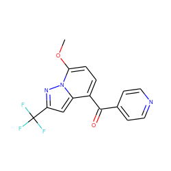 COc1ccc(C(=O)c2ccncc2)c2cc(C(F)(F)F)nn12 ZINC000096933411