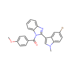 COc1ccc(C(=O)n2c(-c3cn(C)c4ccc(Br)cc34)nc3ccccc32)cc1 ZINC000473105933