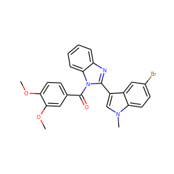 COc1ccc(C(=O)n2c(-c3cn(C)c4ccc(Br)cc34)nc3ccccc32)cc1OC ZINC000473102054