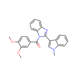 COc1ccc(C(=O)n2c(-c3cn(C)c4ccccc34)nc3ccccc32)cc1OC ZINC000473101819