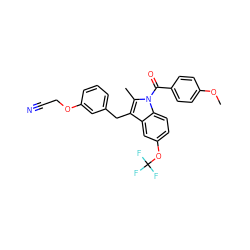 COc1ccc(C(=O)n2c(C)c(Cc3cccc(OCC#N)c3)c3cc(OC(F)(F)F)ccc32)cc1 ZINC000028476974