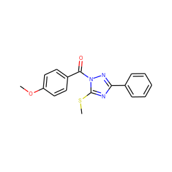 COc1ccc(C(=O)n2nc(-c3ccccc3)nc2SC)cc1 ZINC000000350075