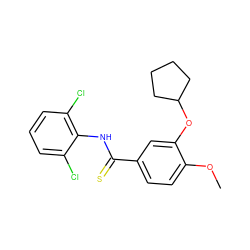 COc1ccc(C(=S)Nc2c(Cl)cccc2Cl)cc1OC1CCCC1 ZINC000040862898