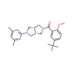 COc1ccc(C(C)(C)C)cc1C(=O)N1C[C@@H]2CN(c3nc(C)cc(C)n3)C[C@@H]2C1 ZINC000116823149