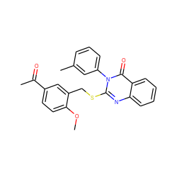 COc1ccc(C(C)=O)cc1CSc1nc2ccccc2c(=O)n1-c1cccc(C)c1 ZINC000003417983