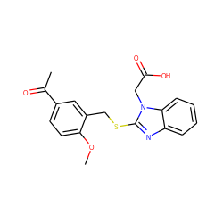 COc1ccc(C(C)=O)cc1CSc1nc2ccccc2n1CC(=O)O ZINC000084668626