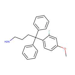 COc1ccc(C(CCCN)(c2ccccc2)c2ccccc2)c(F)c1 ZINC000095585502