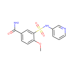 COc1ccc(C(N)=O)cc1S(=O)(=O)Nc1cccnc1 ZINC000200001990