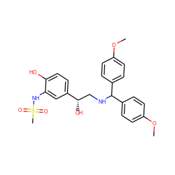 COc1ccc(C(NC[C@H](O)c2ccc(O)c(NS(C)(=O)=O)c2)c2ccc(OC)cc2)cc1 ZINC000026824866