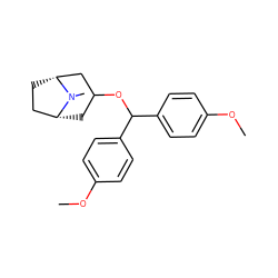 COc1ccc(C(OC2C[C@@H]3CC[C@H](C2)N3C)c2ccc(OC)cc2)cc1 ZINC000013737814