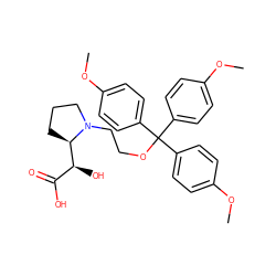 COc1ccc(C(OCCN2CCC[C@@H]2[C@@H](O)C(=O)O)(c2ccc(OC)cc2)c2ccc(OC)cc2)cc1 ZINC000299863694