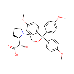 COc1ccc(C(OCCN2CCC[C@@H]2[C@H](O)C(=O)O)(c2ccc(OC)cc2)c2ccc(OC)cc2)cc1 ZINC000299863692