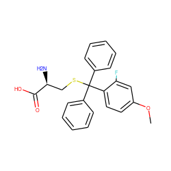 COc1ccc(C(SC[C@H](N)C(=O)O)(c2ccccc2)c2ccccc2)c(F)c1 ZINC000095585833